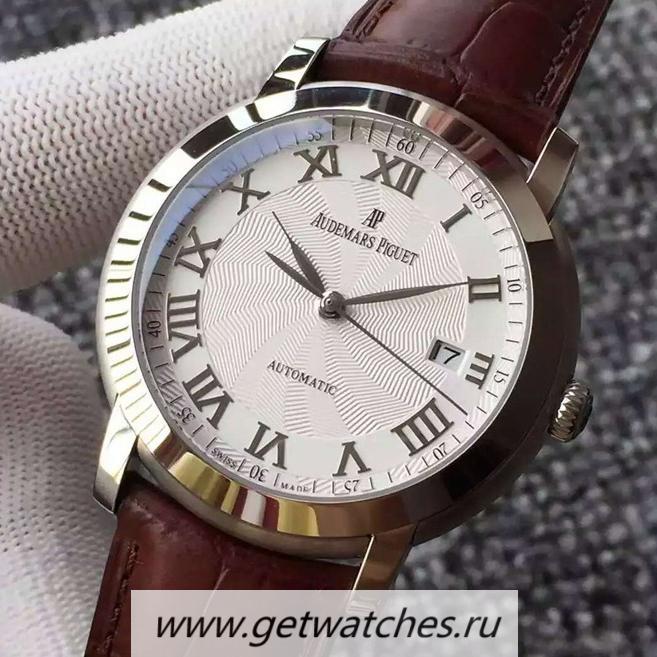 Perfect Replica Audemars Jules Audemars 15170 SS Roman & White Dial 3120