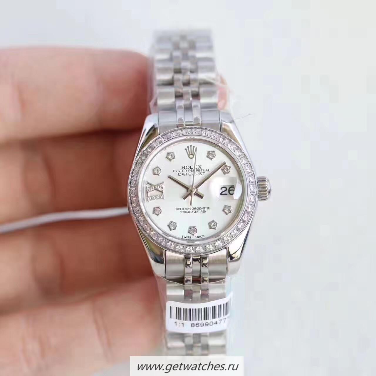 Fake R01ex Ladies Datejust 28 279136 RBR 28mm Noob Factory SS & D1am0nds Mother Of Pearl Dial 2671