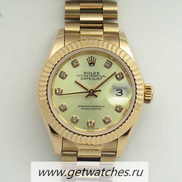 Shop R01ex Ladies Datejust 28 279165 28mm BPF Rose Gold Yellow Mother Of Pearl Dial 2671