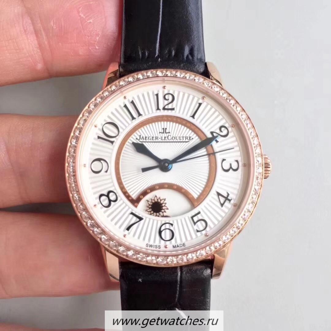 Shop Jaeger-LeCoultre Ladies Rendez-Vous Night & Day 3442430 34mm Noob Factory Rose Gold & D1am0nds White Dial 898A/1