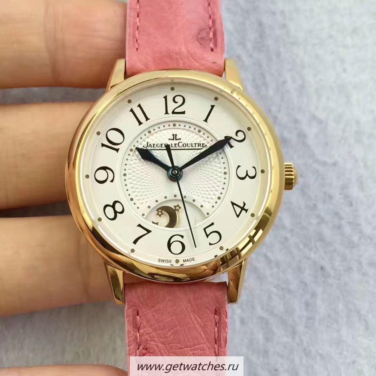 Copy Jaeger-LeCoultre Ladies Rendez-Vous Night & Day Medium 3441420 Noob Factory Yellow Gold White Dial 898A/1
