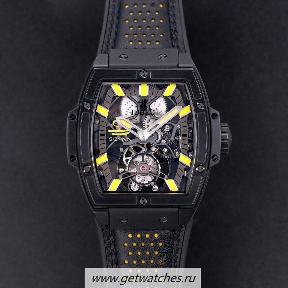 Perfect Replica Hublot MP06 Spirit Of Big Bang JBF PVD Skeleton Dial Yellow Markers Tourbillon
