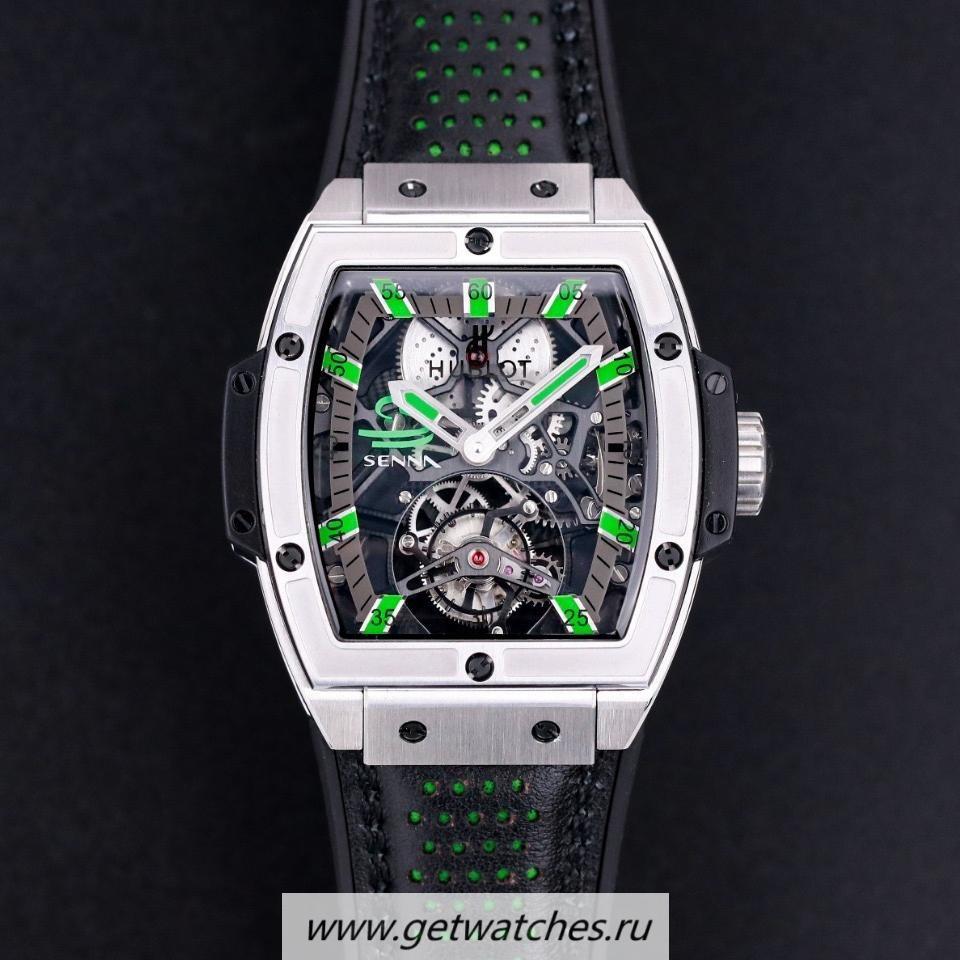 High Quality Hublot MP06 Spirit Of Big Bang Senna JBF SS Skeleton Dial Green Markers Tourbillon
