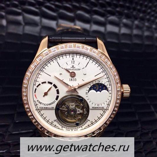 Fake Jaeger-LeCoultre Master Grande Tradition Tourbillon Rose Gold & D1am0nds White Dial Tourbillon