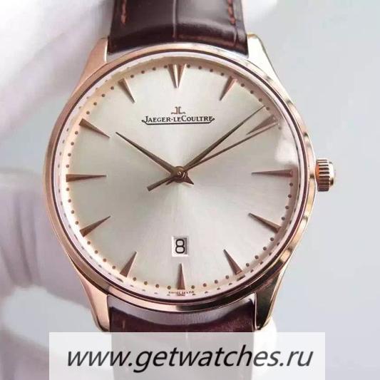 Shop Jaeger-LeCoultre Master Ultra Thin Date Rose Gold Silver Dial JLC 899