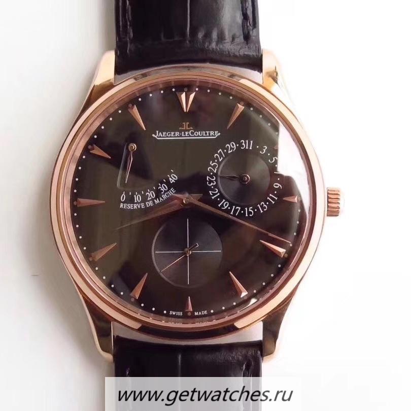 High Quality Jaeger-LeCoultre Master Ultra Thin Reserve De Marche 1372520 SWF Rose Gold Chocolate Dial Caliber 938A/1