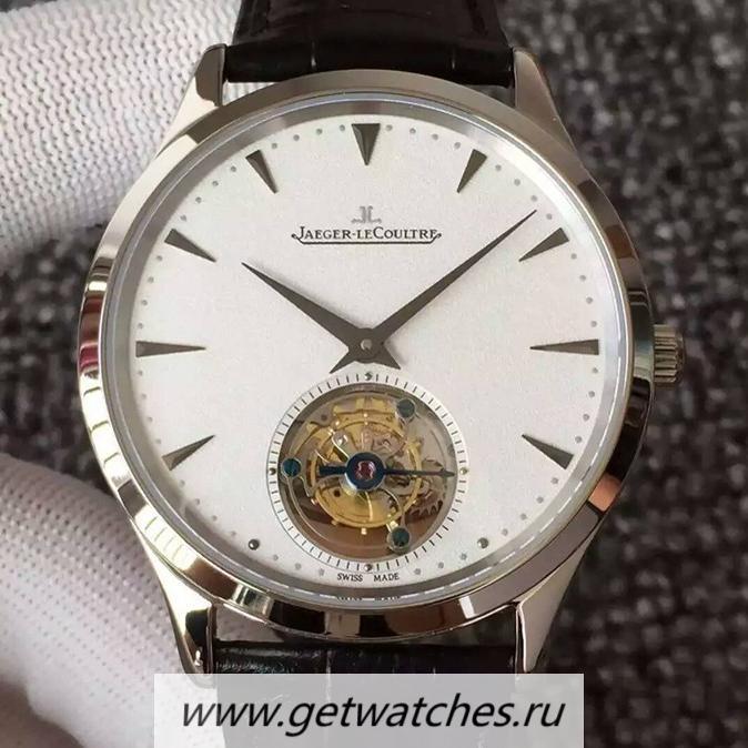Copy Jaeger-LeCoultre Master Ultra Thin Tourbillon SS  White Dial Tourbillon