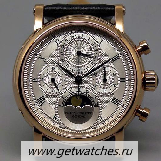 NEW Replica Pat*k Phi1i*pe Moonphase Chrono Rose Gold White Dial Lemania