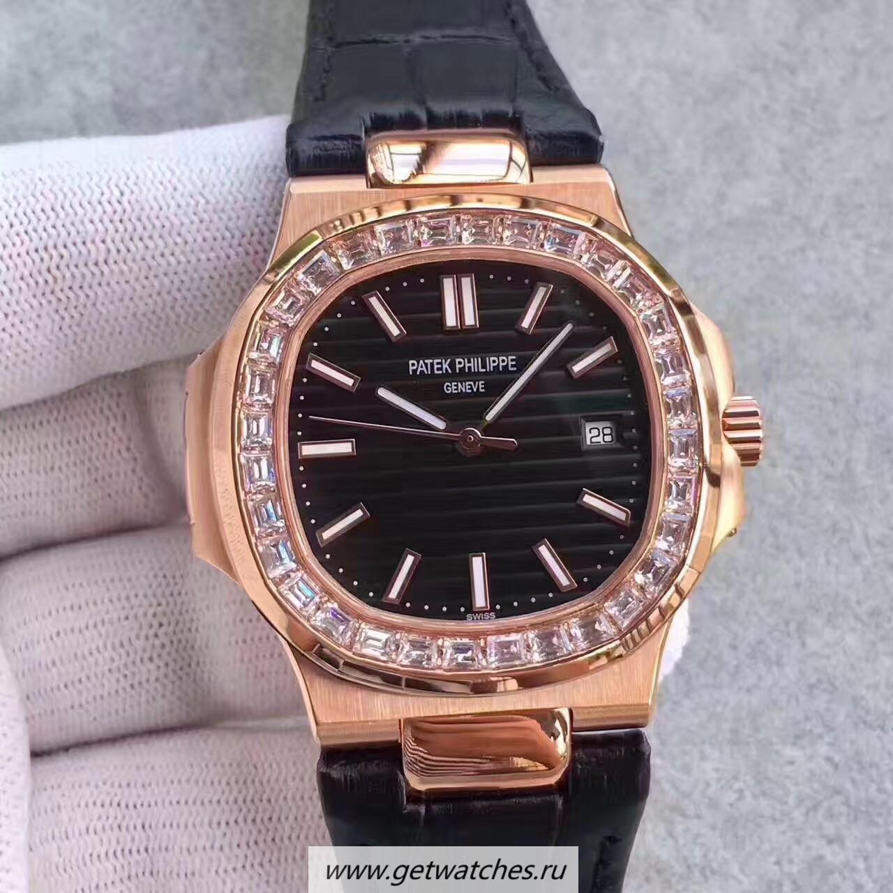 Copy Pat*k Phi1i*pe Nautilus 5711R MKF Rose Gold & D1am0nds Black Dial 324SC