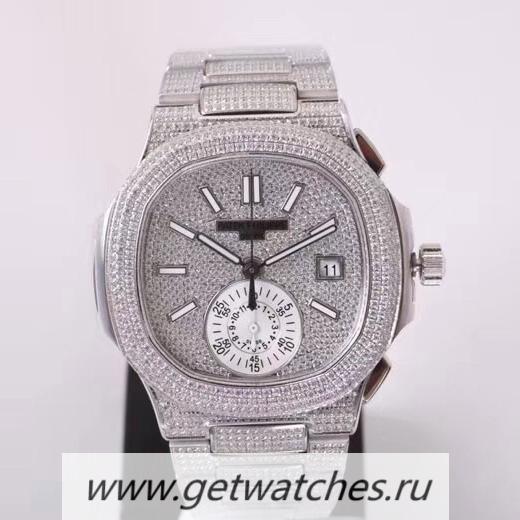 Perfect Replica Pat*k Phi1i*pe Nautilus Chrono 5980 PF SS & D1am0nds D1am0nd Dial 7750