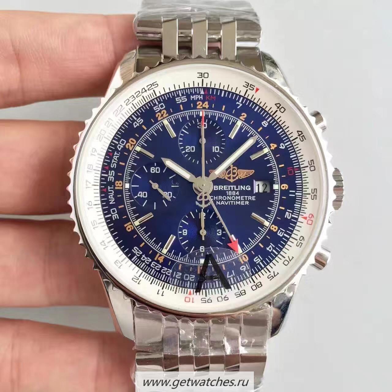 Replica Breitling Navitimer World A2432212/C561-443A JF SS Blue Dial 7750
