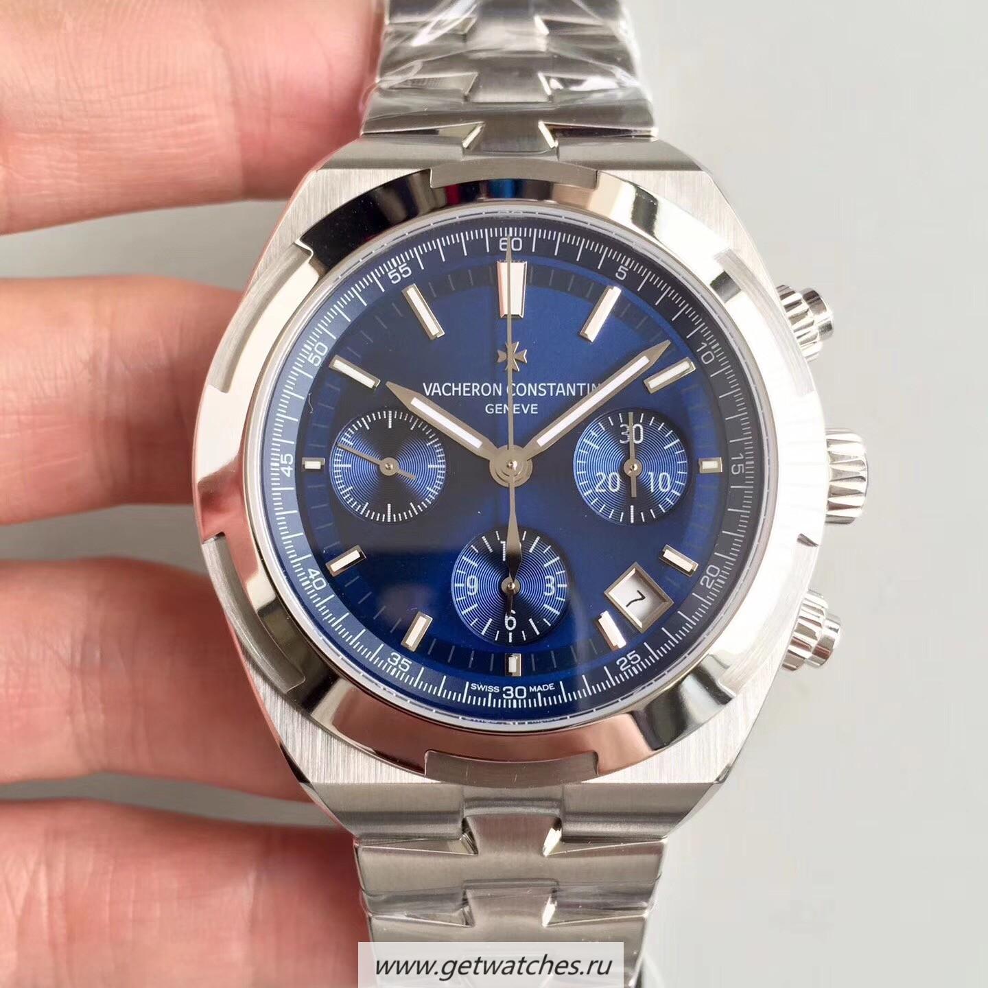 High Quality Vacheron C0nstan1n Overseas Chrono 5500V/110A-B148 JF SS Blue Dial 5200