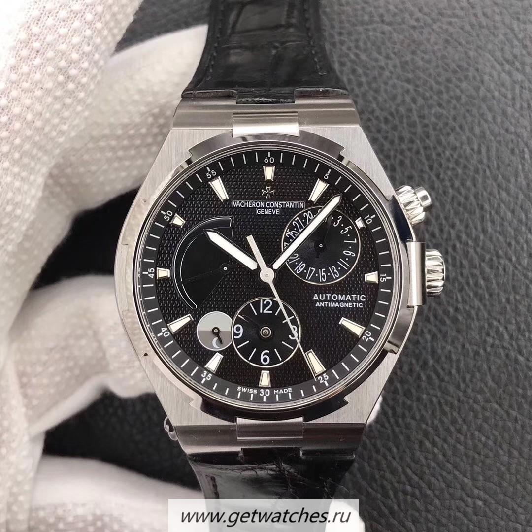 Fake Vacheron C0nstan1n Overseas Dual Time 47450 TWAF SS Black Dial 1222 SC