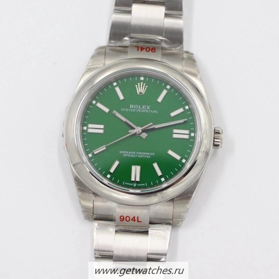 Copy R01ex Oyster Perpetual 41 124300 EWF SS 904L Green Dial 3230