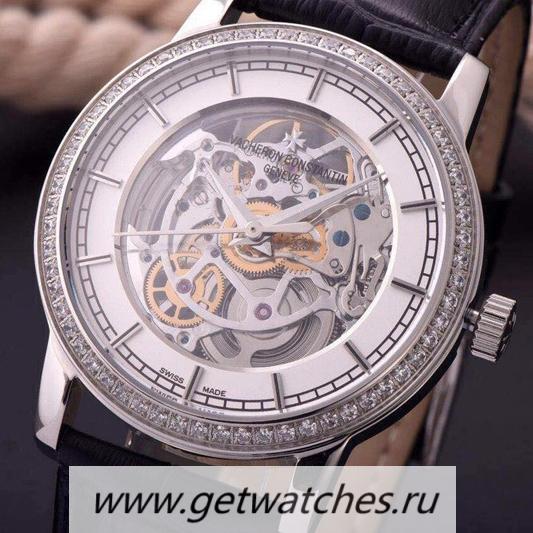 NEW Replica Vacheron C0nstan1n Patrimony SS & D1am0nds Skeleton & White Dial 2824