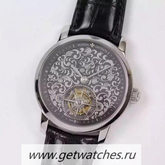 Shop Vacheron C0nstan1n Patrimony Tourbillon SS Black Dial Tourbillon