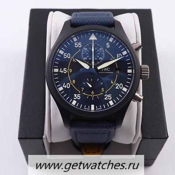 Best Price IWC Pilot Chrono IW389008 Blue Angels YLF PVD Blue Dial 7750