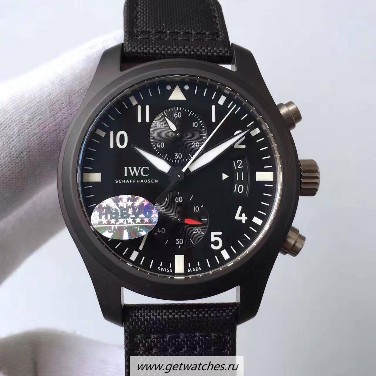 NEW Replica IWC Pilot Chrono Top Gun IW388007 Ceramic Black Dial 7750