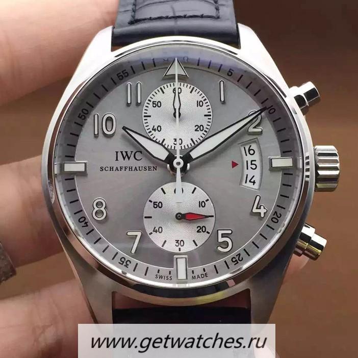 Fake IWC Pilot IW387808 Chrono SS Gray Dial 7750