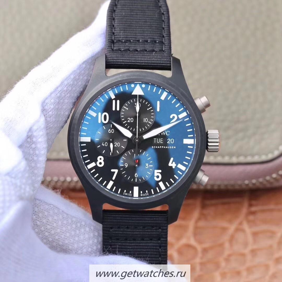 High Quality IWC Pilot TOP Gun 2019 Chrono IW389101 ZF Ceramic Black Dial 7750
