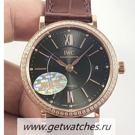 Replica IWC Portofino Automatic 37 IW458107 MKF Rose Gold & D1am0nds Anthracite Dial M9015