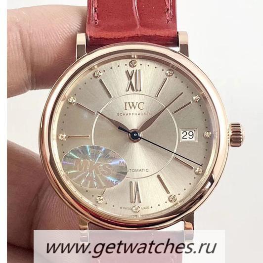 Fake IWC Portofino Automatic 37 IW458116 MKF Rose Gold Silver Dial M9015