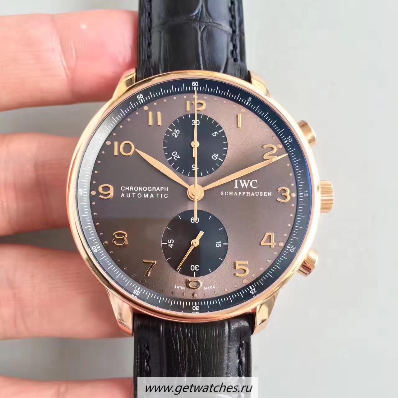 Best Price IWC Portugieser Chrono IW371482 ZF Rose Gold Anthracite Dial 7750