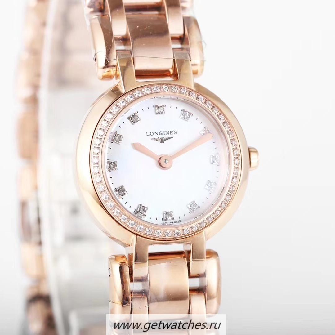 Fake Longines Primaluna Ladies KZF Rose Gold & D1am0nds Mother Of Pearl Dial Quartz