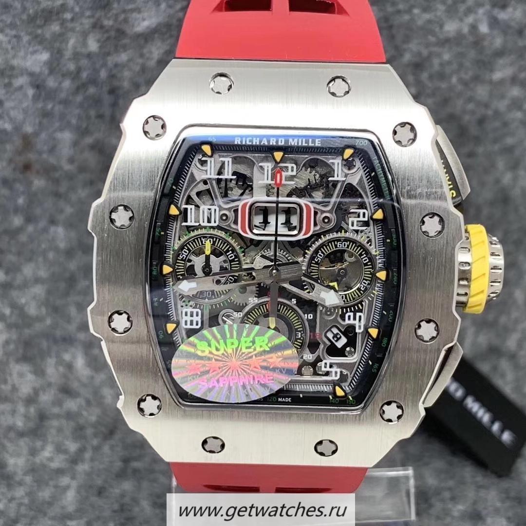 Best Price Richard Mille RM011-03 KVF SS Black Skeleton Dial 7750