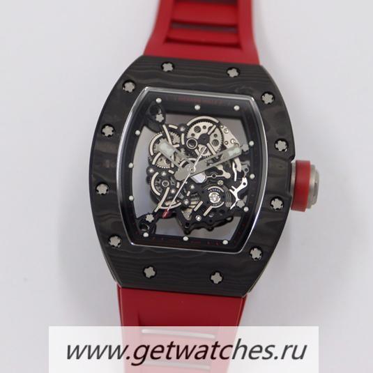 Replica Richard Mille RM055 KVF V3 NTPT Black Dial Red Rubber Strap M8215