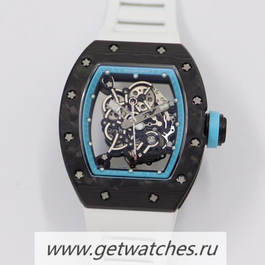 Shop Richard Mille RM055 KVF V3 NTPT Blue Dial White Rubber Strap M8215