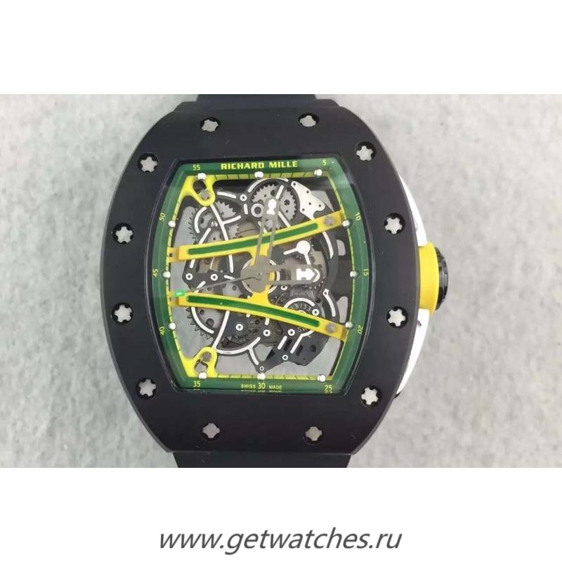 Perfect Replica Richard Mille RM61 PVD Green Skeleton Dial M9015