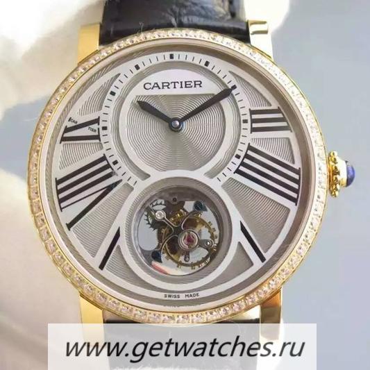 Best Price Ca*t1er Rotonde Tourbillon Yellow Gold & D1am0nd Silver Dial 9454 MC