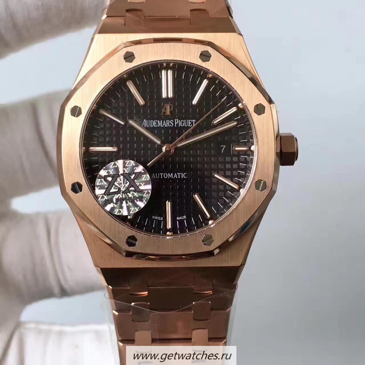 Replica Audemars P1g*et Royal Oak 15400 ZXF Rose Gold Black Dial 3120