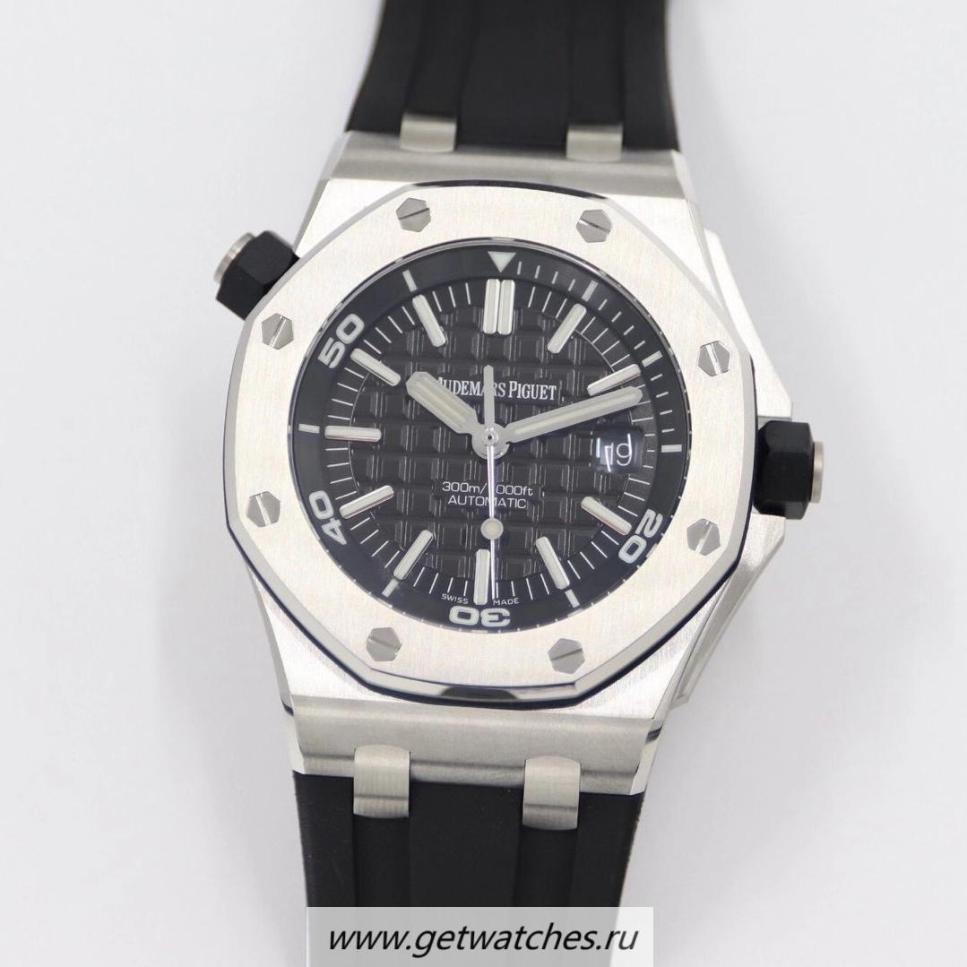 Best Price Audemars P1g*et Royal Oak Offshore Diver 15703 JF V10 SS Black Dial 2824-2