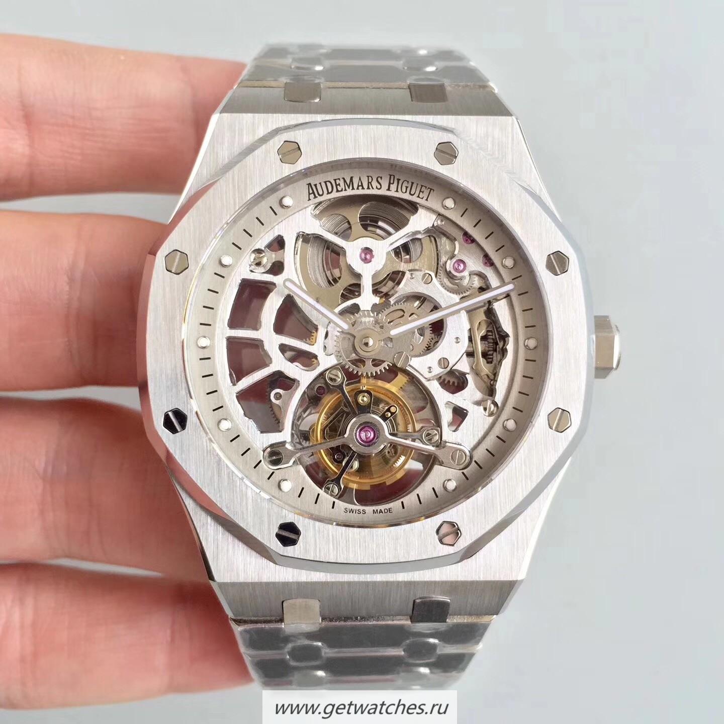Best Price Audemars P1g*et Royal Oak Tourbillon Extra-Plate Squelette 26518 JF V3 SS Silver Skeleton Dial 2924
