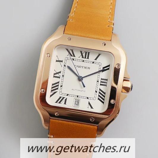 Copy Ca*t1er Santos WGSA0011 V6F 40mm Rose Gold White Dial M9015