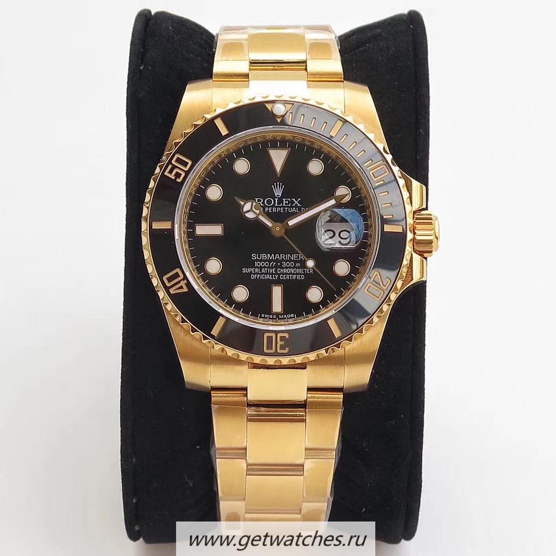 NEW Replica R01ex Submariner Date 116618 LN VRF SS With 18K Yellow Gold Wrapped Black Dial 2836