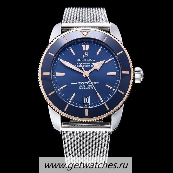 Perfect Replica Breitling S*perocean Heritage II 42mm GF SS & Rose Gold Blue Dial 2824 V2