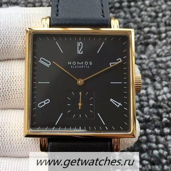 High Quality Nomos Tangente Square Yellow Gold Black Dial German Alpha