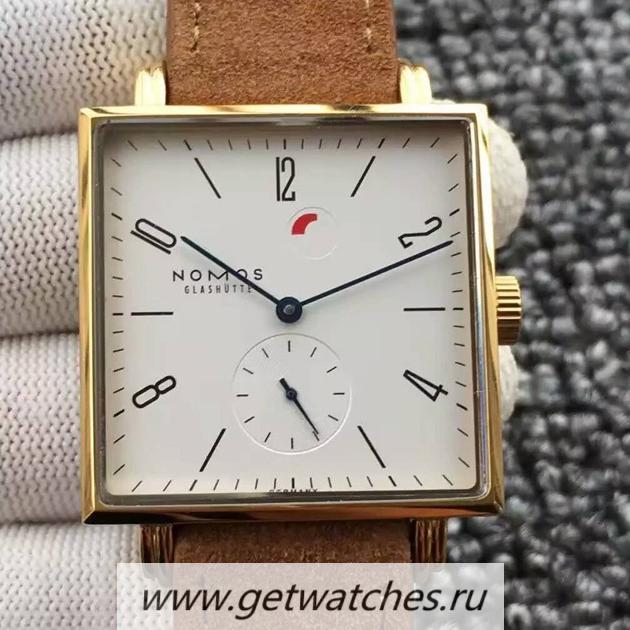 Best Price Nomos Tangente Square Yellow Gold White Dial German Alpha