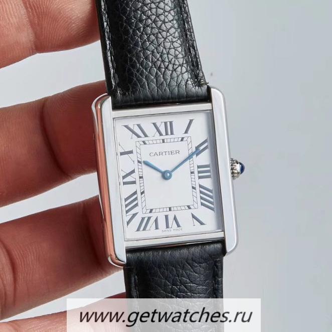 Copy Ca*t1er Tank Solo Ladies 35mm WSTA0028 AF SS Silver Dial Ronda Quartz