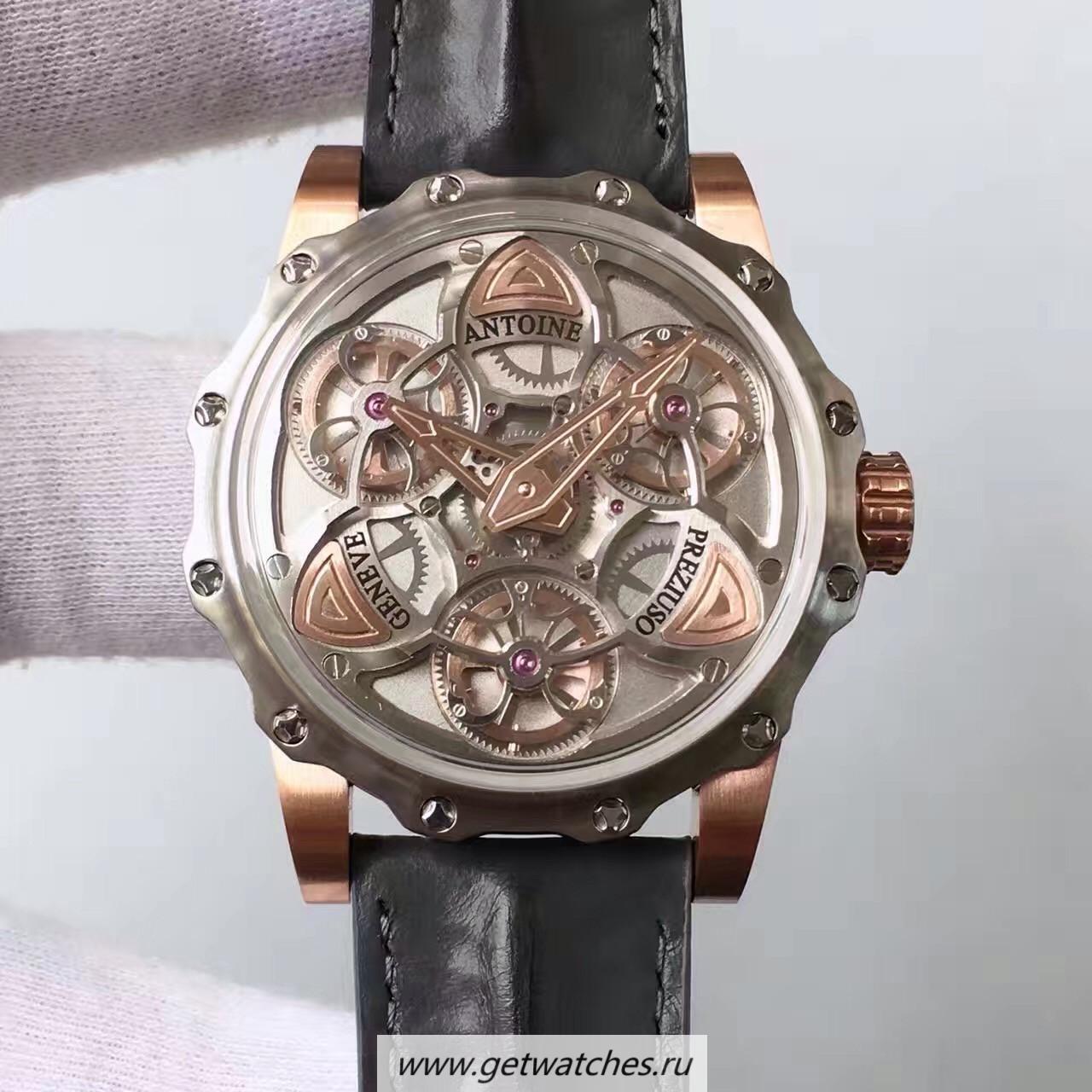 NEW Replica Antoine Preziuso Tourbillon of Tourbillons Rose Gold Silver Dial AFP-TTR-3X
